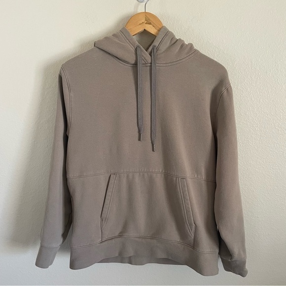 Athleta Retroplush Hoodie Sweatshirt Tan Beige Size Small - Picture 4 of 12